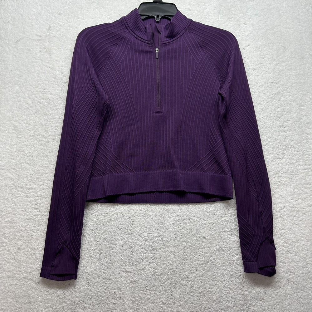 Lululemon Womens Size 4? Purple Long Sleeve 1/2 Zip Rest Less Top (K9)